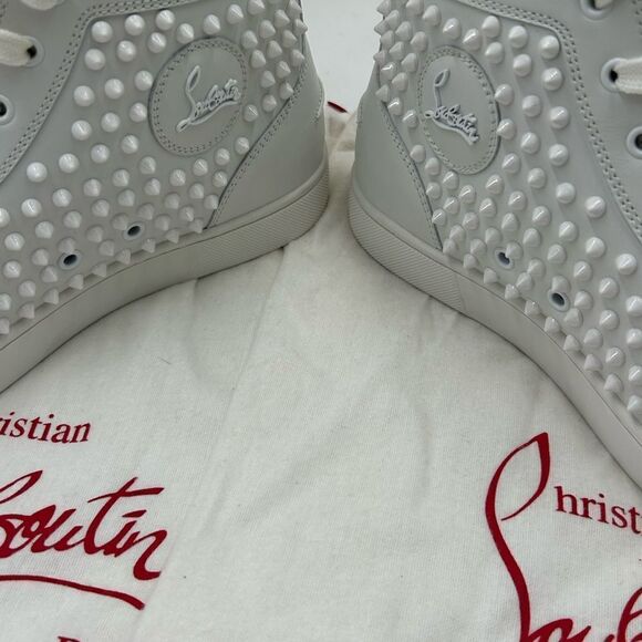 Men’s Christian Louboutin all over spikes high top sneakers size 44 made Italy - Picture 7 of 12